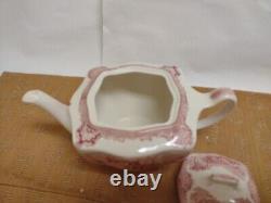 Vtg Johnson Brothers Old Britain Castles Footed TeaPot Farnham Castle England