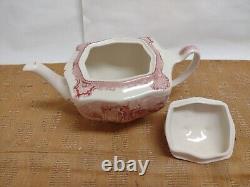 Vtg Johnson Brothers Old Britain Castles Footed TeaPot Farnham Castle England