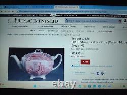 Vtg Johnson Brothers Old Britain Castles Footed TeaPot Farnham Castle England