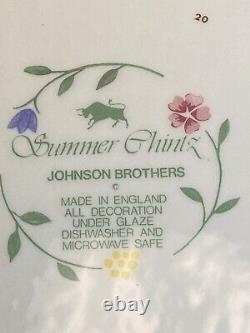 Vtg Johnson Brothers Summer Chintz Swirl 4 Place Setting 20 Pieces England 1980s