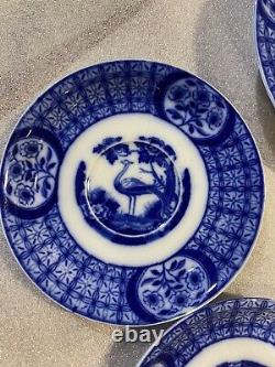 Vtg Mongolia Flow Blue Johnson Bros England set Of 4