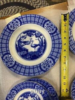 Vtg Mongolia Flow Blue Johnson Bros England set Of 4