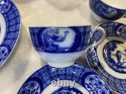 Vtg Mongolia Flow Blue Johnson Bros England set Of 4