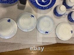 Vtg Mongolia Flow Blue Johnson Bros England set Of 4