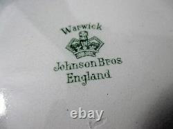 Warwick Johnson Brothers Dinner Plate Set 2 Antique 10 in Leaf Grape Blue #N1