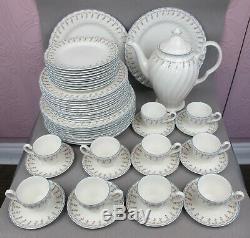 White Johnson Brothers Dreamland Dinner Set Service. 10 place settings. Plates