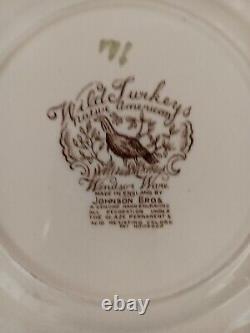 Wild Turkey Windsor Ware Johnson Brothers salad plates (6) 8