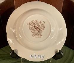 Wild Turkeys Native American Johnson Bros 3-Dinner Plates 2-Soup Bowls Lot 5VGC