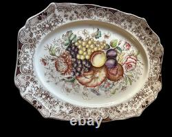 Windsor Ware Johnson Bros England Harvest Fruit Large Oval Platter 20 Vintage