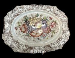 Windsor Ware Johnson Bros England Harvest Fruit Large Oval Platter 20 Vintage