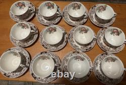 Windsor Ware Johnson Bros. Harvest Fruit 12 Cups & 12 Saucers
