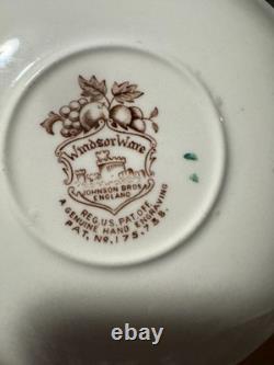 Windsor Ware Johnson Bros. Harvest Fruit 12 Cups & 12 Saucers