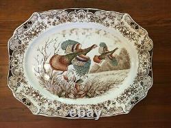 Windsor Ware Johnson Brothers Wild Turkeys Flying Large Serving Platter BIN