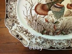 Windsor Ware Johnson Brothers Wild Turkeys Flying Large Serving Platter BIN