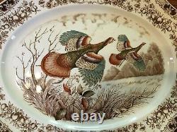 Windsor Ware Johnson Brothers Wild Turkeys Flying Large Serving Platter BIN