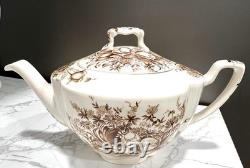 Windsor Ware Transferware Dover Brown Floral Set Johnson Bros, Tea&Coffee Pot