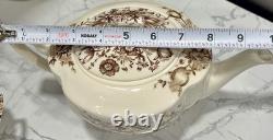 Windsor Ware Transferware Dover Brown Floral Set Johnson Bros, Tea&Coffee Pot