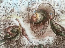 Woodland Wild Turkeys Platter Windsor Ware by Johnson Bros. In England 20x15 1/2
